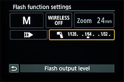 LCD screen (light emission amount specification screen)